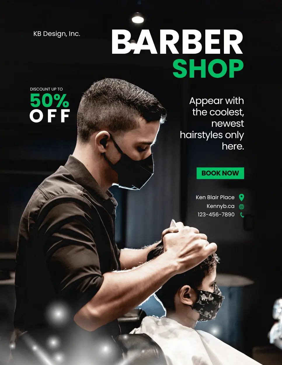 Barber promotional graphic design example