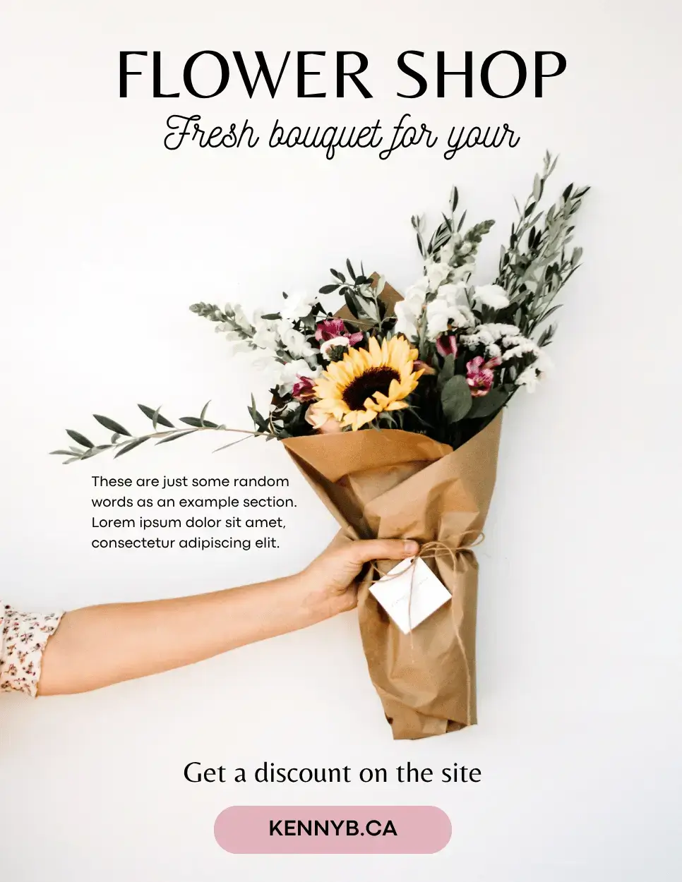 Flower shop promotional graphic design example