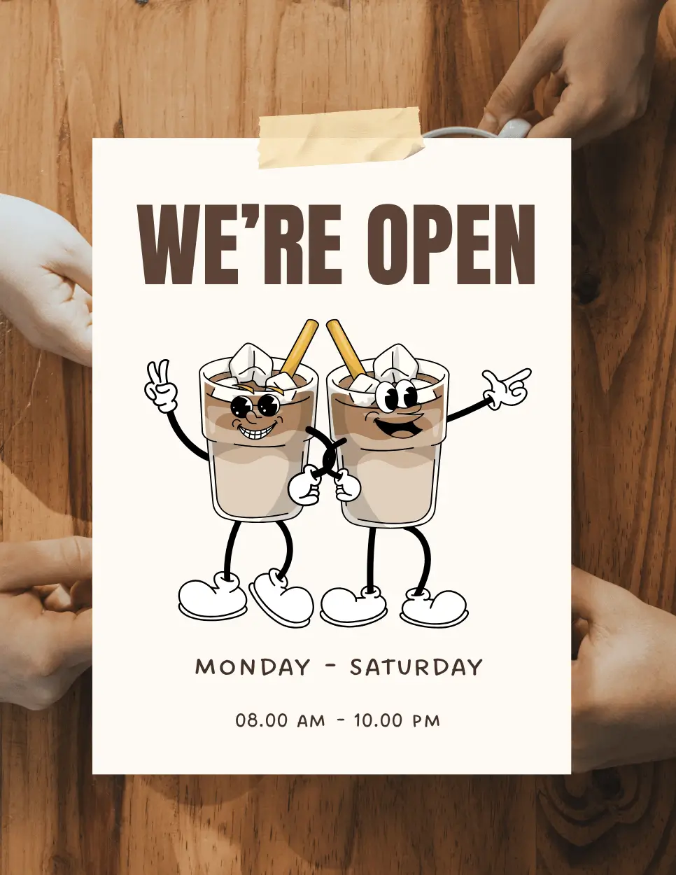 Open promotional graphic design example