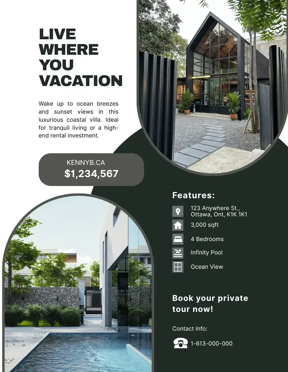 Vacation house promotional graphic design example
